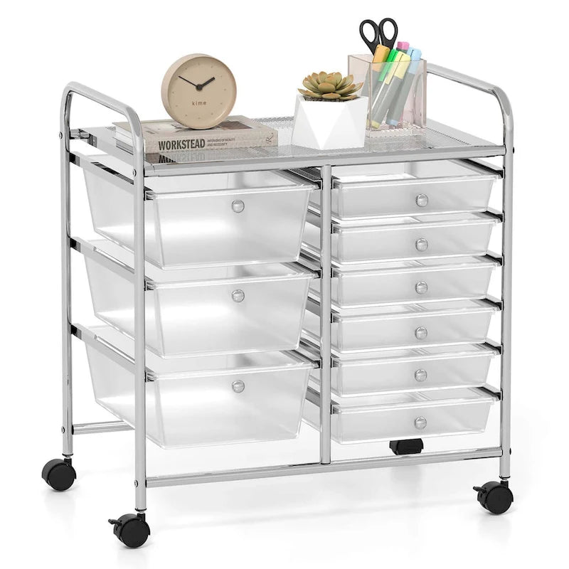 Carrello portaoggetti mobile a 9 cassetti