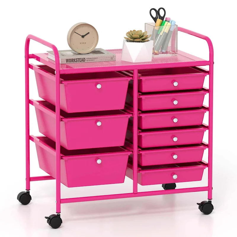 Carrello portaoggetti mobile a 9 cassetti