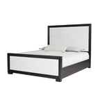 Letto a pannelli in tessuto in legno massello classico moderno | Grigio chiaro | King e Queen | 450 kg