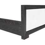 Letto a pannelli in tessuto in legno massello classico moderno | Grigio chiaro | King e Queen | 450 kg