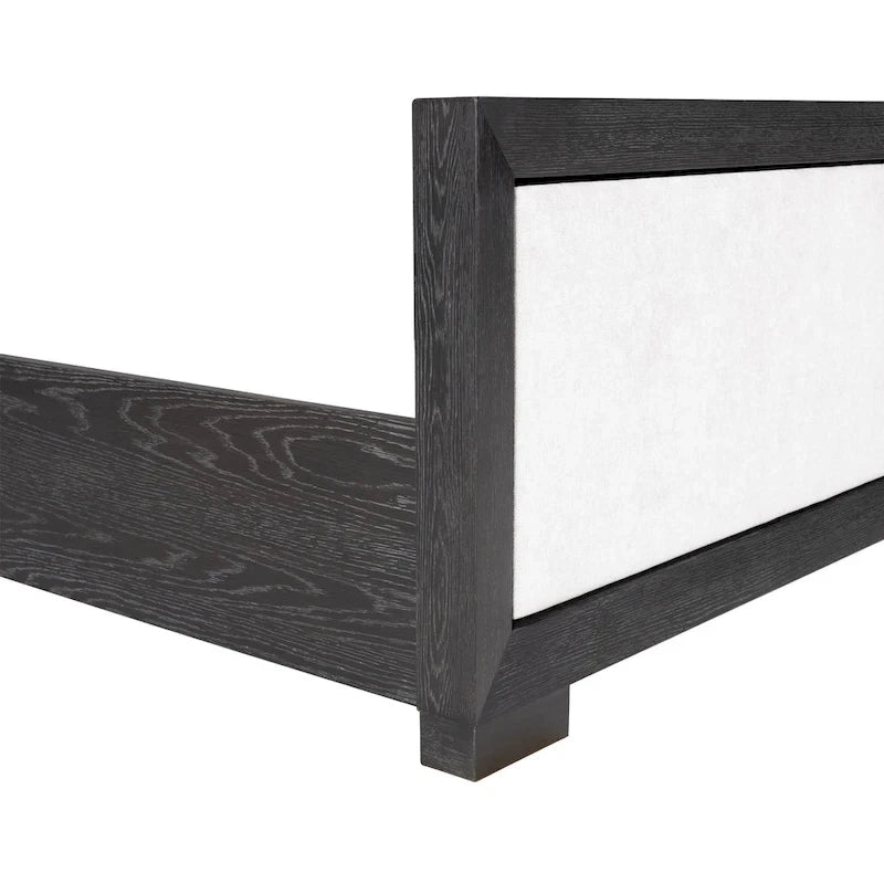 Letto a pannelli in tessuto in legno massello classico moderno | Grigio chiaro | King e Queen | 450 kg
