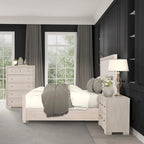 Letto a pannelli in tessuto in legno massello classico moderno | Grigio chiaro | King e Queen | 450 kg