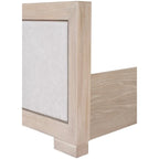Letto a pannelli in tessuto in legno massello classico moderno | Grigio chiaro | King e Queen | 450 kg