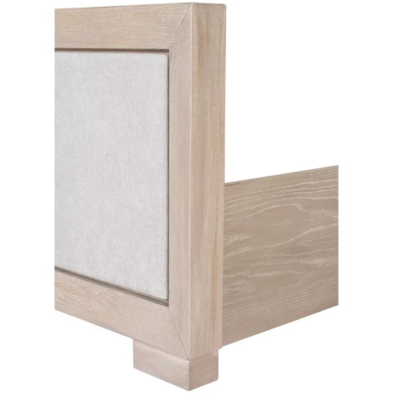 Letto a pannelli in tessuto in legno massello classico moderno | Grigio chiaro | King e Queen | 450 kg
