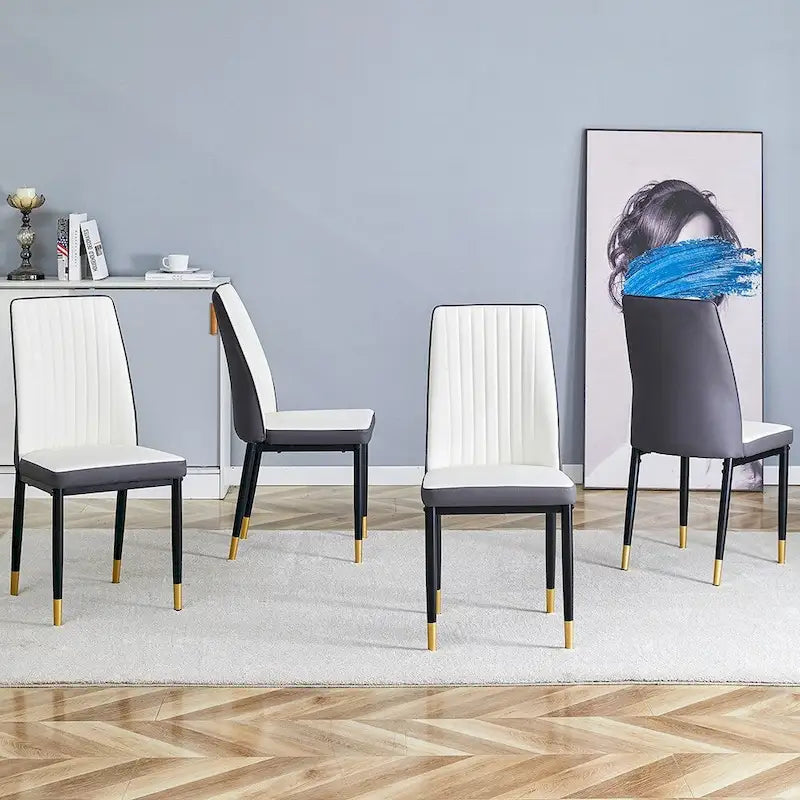 Elegante set di sedie da pranzo con schienale alto per varie stanze, materiale in PU migliorato