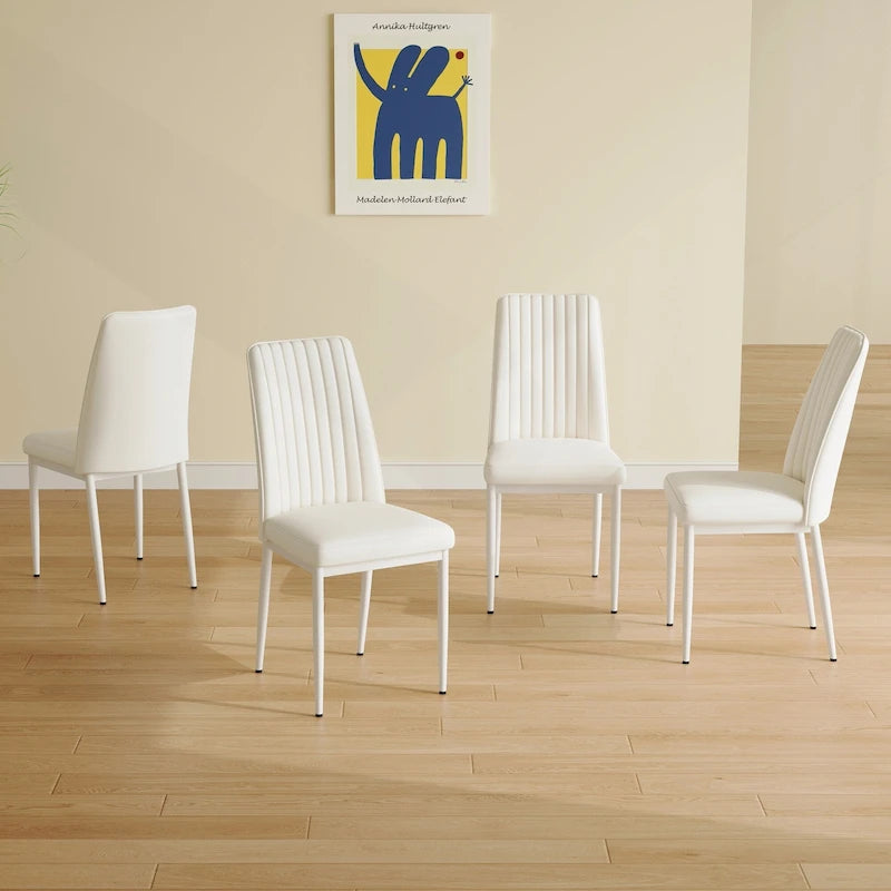 Elegante set di sedie da pranzo con schienale alto per varie stanze, materiale in PU migliorato