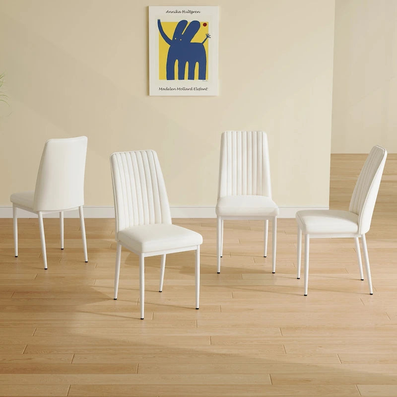 Elegante set di sedie da pranzo con schienale alto per varie stanze, materiale in PU migliorato
