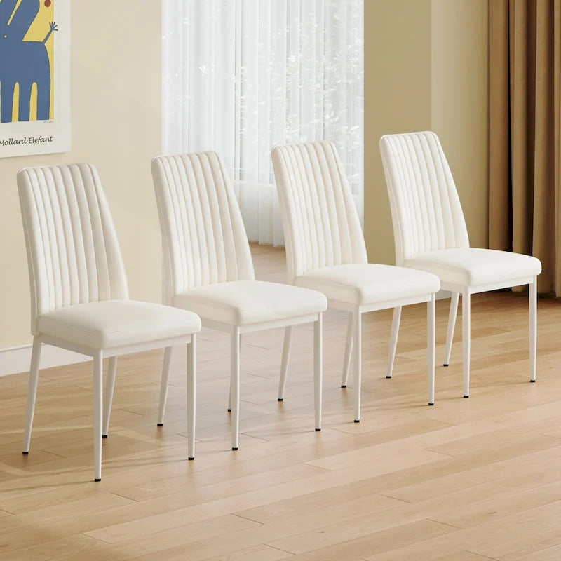 Elegante set di sedie da pranzo con schienale alto per varie stanze, materiale in PU migliorato