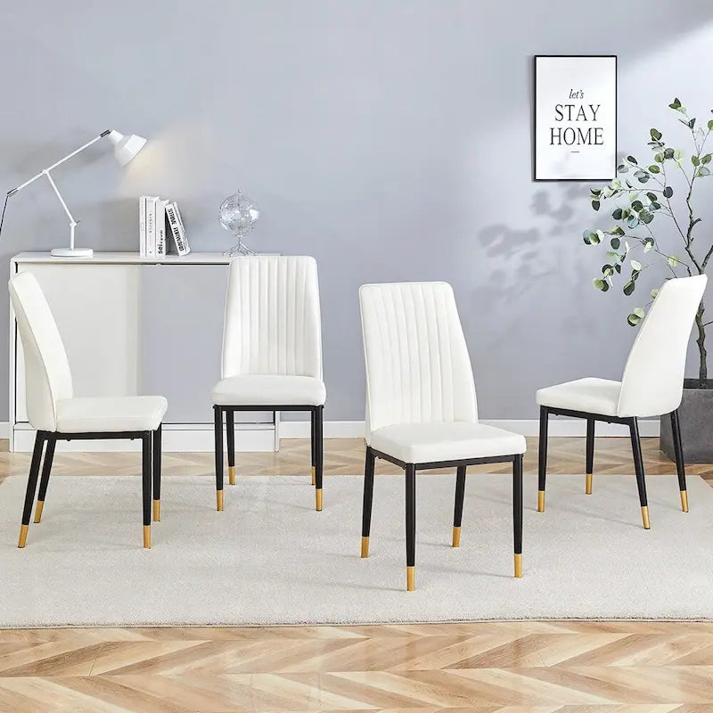 Elegante set di sedie da pranzo con schienale alto per varie stanze, materiale in PU migliorato
