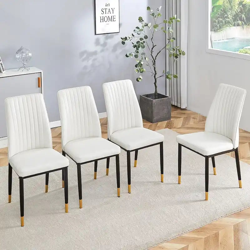 Elegante set di sedie da pranzo con schienale alto per varie stanze, materiale in PU migliorato