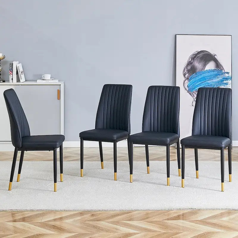 Elegante set di sedie da pranzo con schienale alto per varie stanze, materiale in PU migliorato