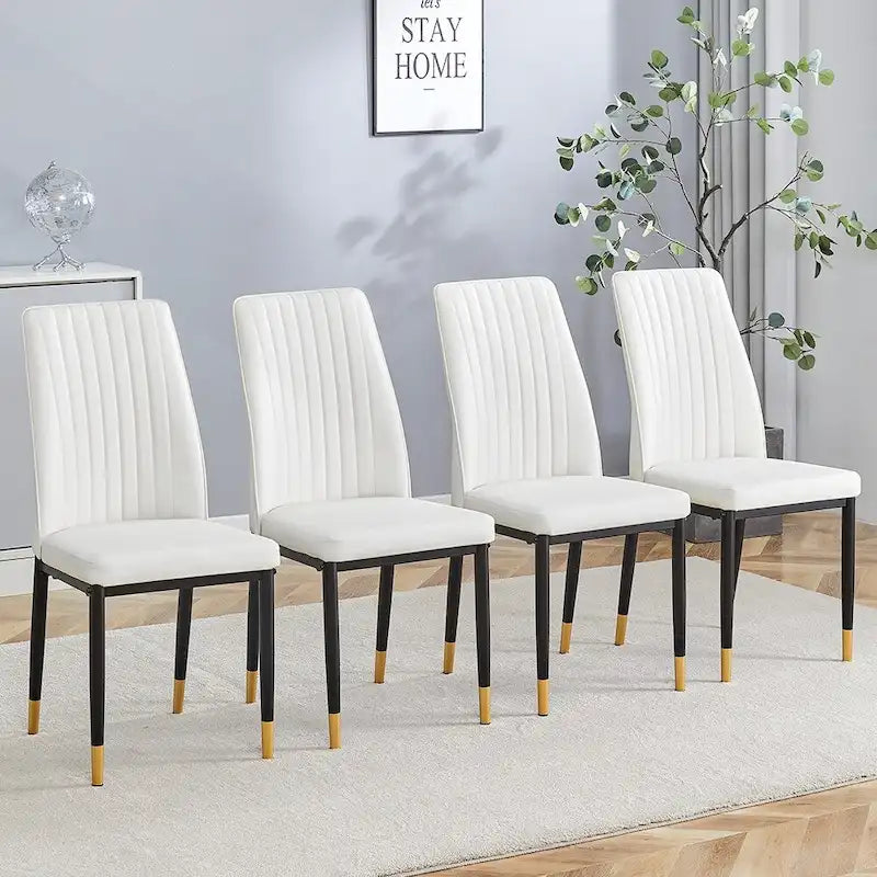 Elegante set di sedie da pranzo con schienale alto per varie stanze, materiale in PU migliorato