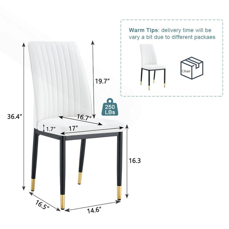 Elegante set di sedie da pranzo con schienale alto per varie stanze, materiale in PU migliorato