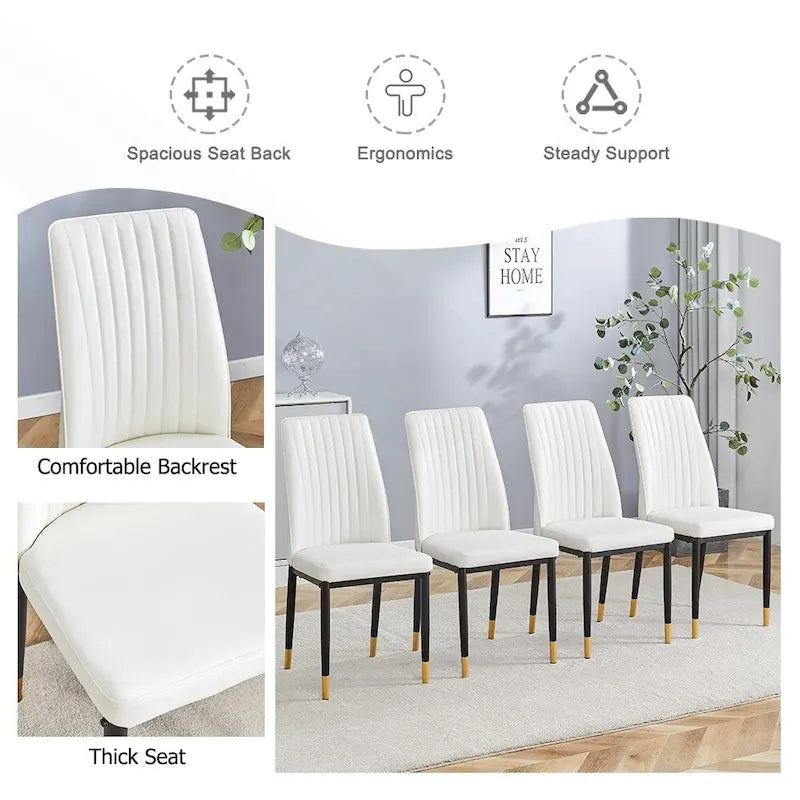 Elegante set di sedie da pranzo con schienale alto per varie stanze, materiale in PU migliorato
