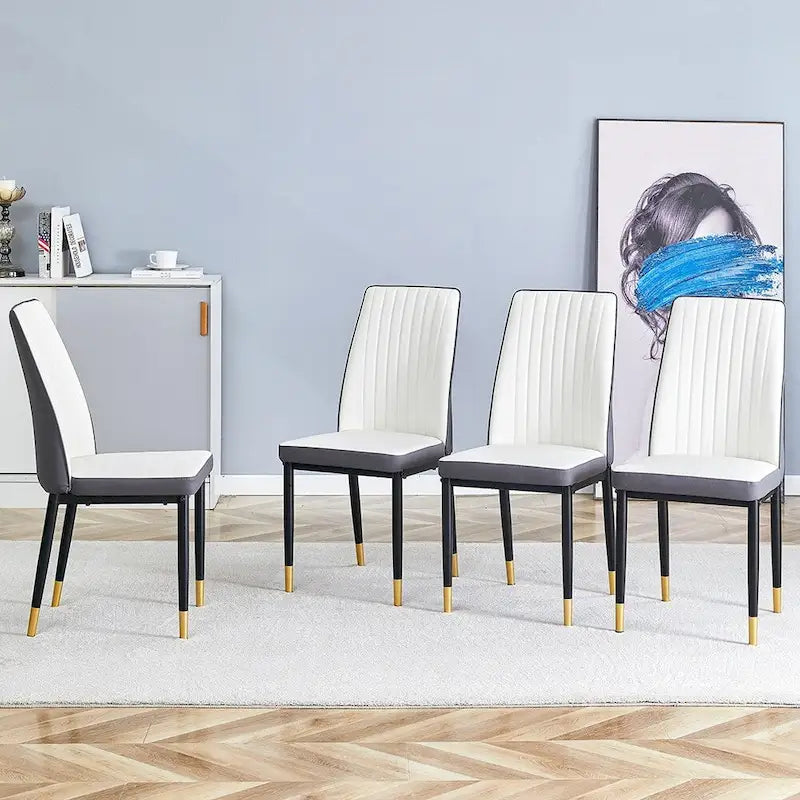 Elegante set di sedie da pranzo con schienale alto per varie stanze, materiale in PU migliorato