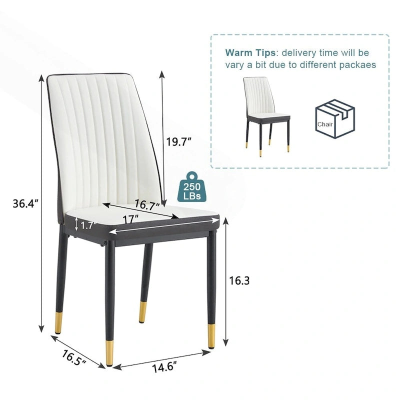 Elegante set di sedie da pranzo con schienale alto per varie stanze, materiale in PU migliorato