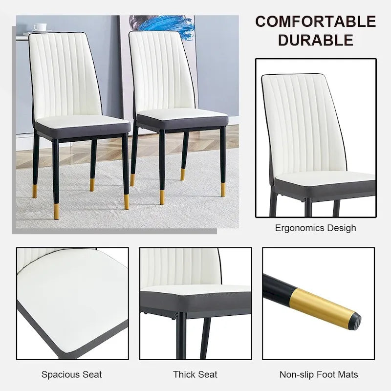 Elegante set di sedie da pranzo con schienale alto per varie stanze, materiale in PU migliorato