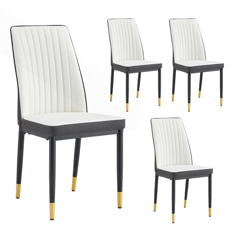 Elegante set di sedie da pranzo con schienale alto per varie stanze, materiale in PU migliorato