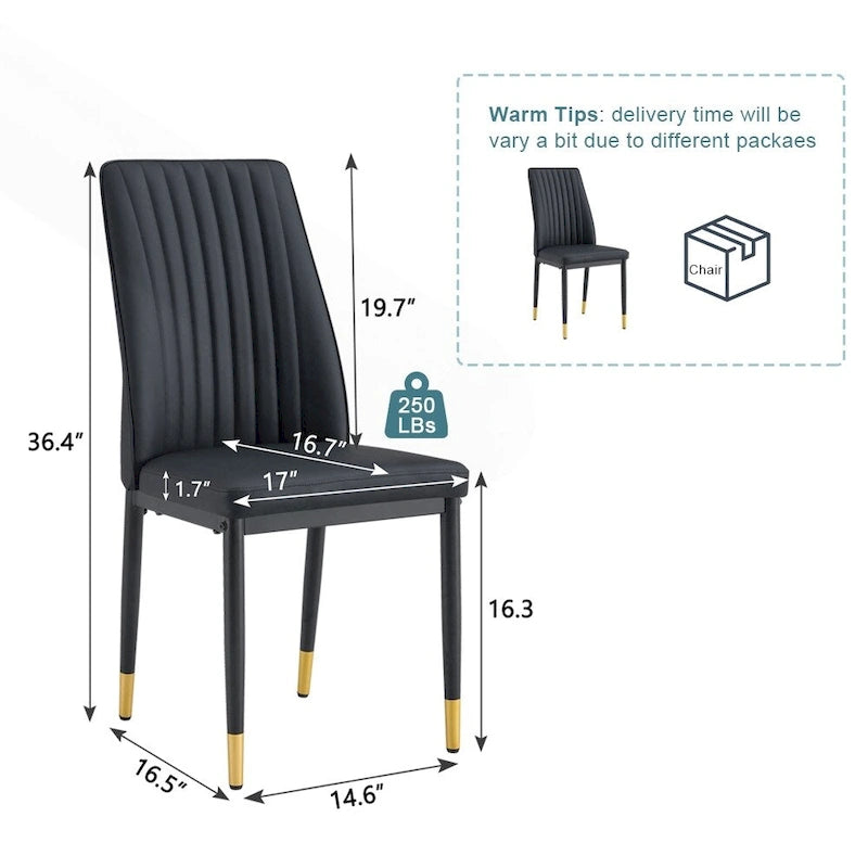 Elegante set di sedie da pranzo con schienale alto per varie stanze, materiale in PU migliorato