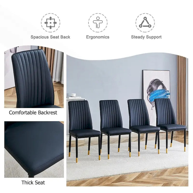 Elegante set di sedie da pranzo con schienale alto per varie stanze, materiale in PU migliorato
