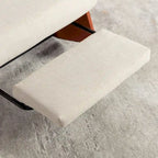 Poltrona Reclinabile a Dondolo Moderna in Velluto a Coste Arancione+Beige con Poggiapiedi e Gamba in Ecopelle per Soggiorno, Camera da Letto