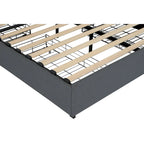 Letto Queen Size con Piattaforma | 4 Cassetti Contenitore | 2 Porte USB | LED RGB con 358 Modalità | 400 kg | Grigio Scuro