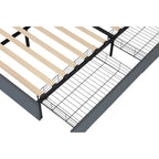 Letto Queen Size con Piattaforma | 4 Cassetti Contenitore | 2 Porte USB | LED RGB con 358 Modalità | 400 kg | Grigio Scuro