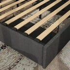 Letto Queen Size con Piattaforma | 4 Cassetti Contenitore | 2 Porte USB | LED RGB con 358 Modalità | 400 kg | Grigio Scuro