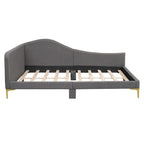 Daybed imbottito grigio matrimoniale con bracciolo | Stile moderno | Nessuna rete a doghe necessaria