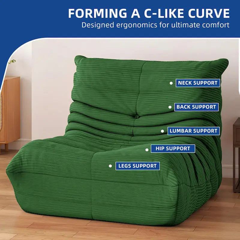 Poltrona Sacco Singola in Memory Foam | Divano da Pavimento Morbido per Adulti e Bambini