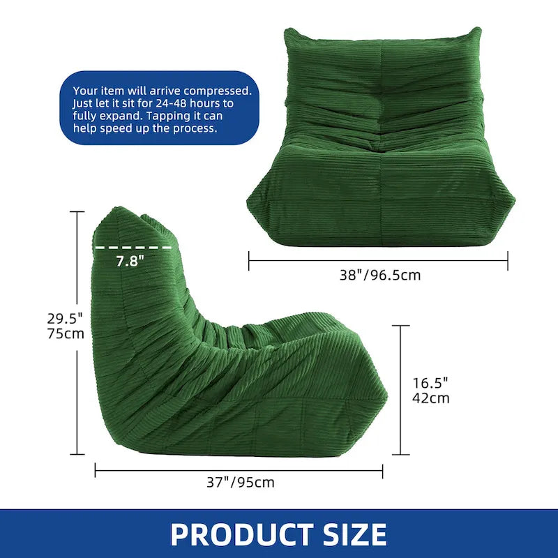 Poltrona Sacco Singola in Memory Foam | Divano da Pavimento Morbido per Adulti e Bambini