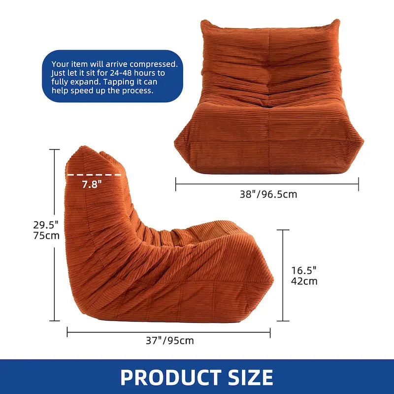 Poltrona Sacco Singola in Memory Foam | Divano da Pavimento Morbido per Adulti e Bambini