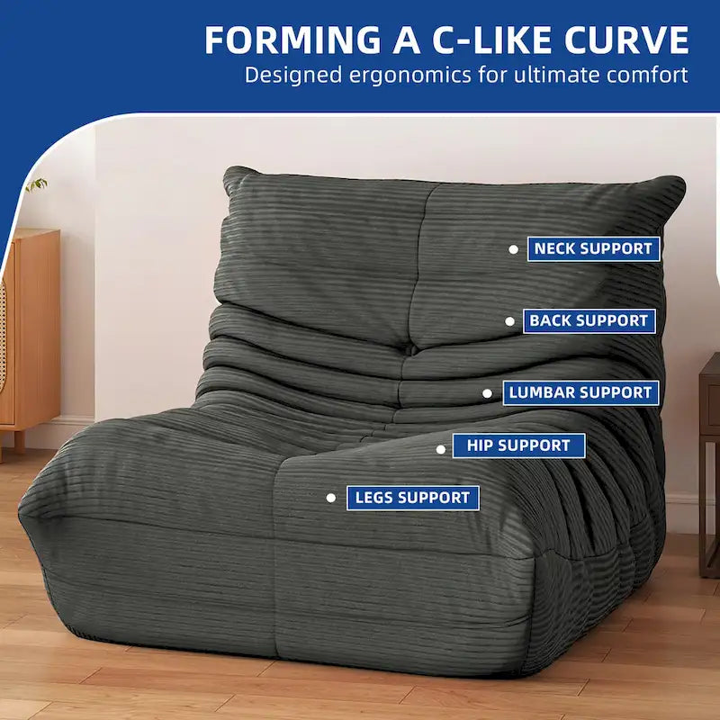 Poltrona Sacco Singola in Memory Foam | Divano da Pavimento Morbido per Adulti e Bambini