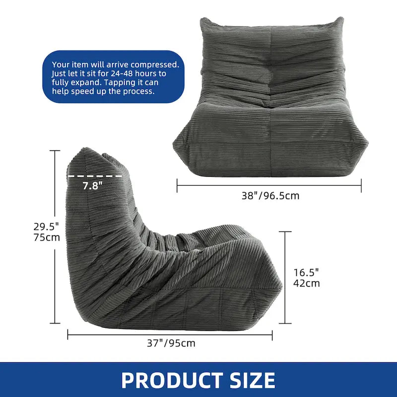 Poltrona Sacco Singola in Memory Foam | Divano da Pavimento Morbido per Adulti e Bambini
