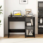 Scrivania con piano sollevabile e vano portaoggetti nascosto | Nera | 100 x 48 cm