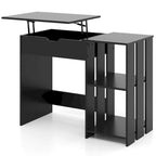 Scrivania con piano sollevabile e vano portaoggetti nascosto | Nera | 100 x 48 cm