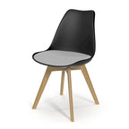 Sedie Celine con gambe naturali (set da 2)