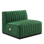 Poltrona senza braccioli in velluto Channel Tufted | Poltroncina moderna | Stile per il soggiorno