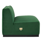 Poltrona senza braccioli in velluto Channel Tufted | Poltroncina moderna | Stile per il soggiorno