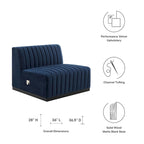 Poltrona senza braccioli in velluto Channel Tufted | Poltroncina moderna | Stile per il soggiorno