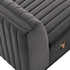 Poltrona senza braccioli in velluto Channel Tufted | Poltroncina moderna | Stile per il soggiorno