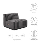 Poltrona senza braccioli in velluto Channel Tufted | Poltroncina moderna | Stile per il soggiorno