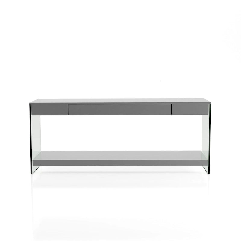 Mobile TV moderno da 60" con pannelli in vetro temperato | 1 ripiano aperto | 1 cassetto | 45 kg