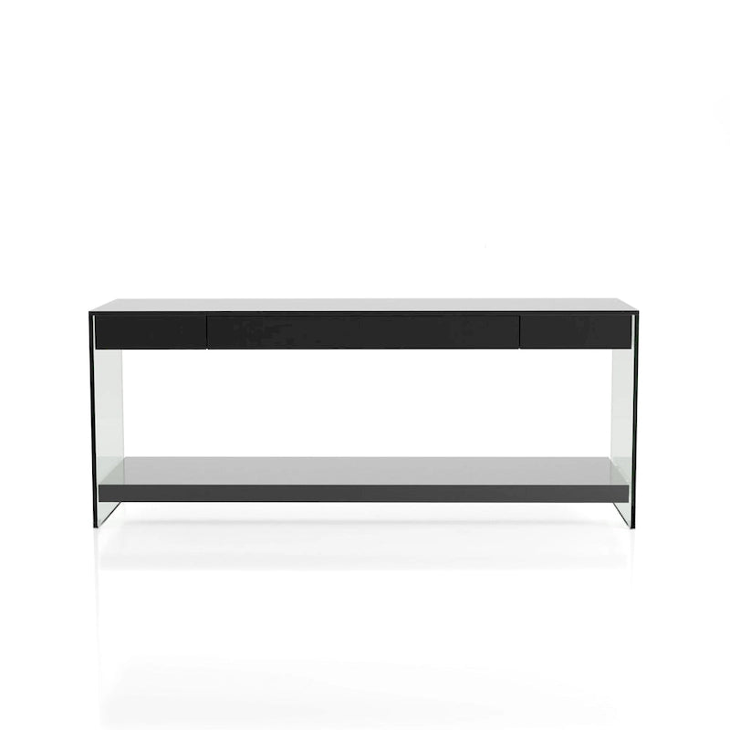 Mobile TV moderno da 60" con pannelli in vetro temperato | 1 ripiano aperto | 1 cassetto | 45 kg