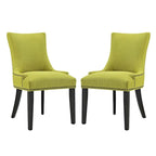 Set di 2 sedie da pranzo imbottite in tessuto | Stile classico | Gambe in legno massello