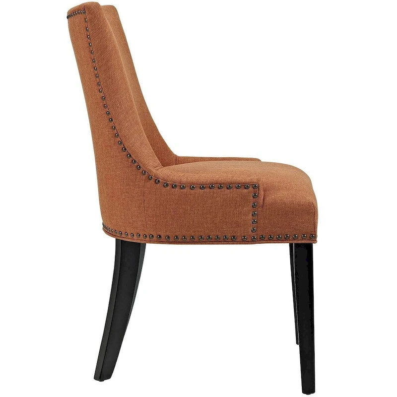 Set di 2 sedie da pranzo imbottite in tessuto | Stile classico | Gambe in legno massello