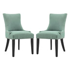 Set di 2 sedie da pranzo imbottite in tessuto | Stile classico | Gambe in legno massello