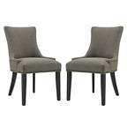Set di 2 sedie da pranzo imbottite in tessuto | Stile classico | Gambe in legno massello