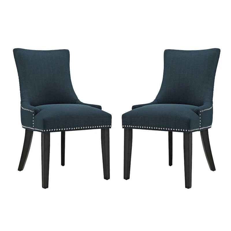 Set di 2 sedie da pranzo imbottite in tessuto | Stile classico | Gambe in legno massello