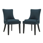 Set di 2 sedie da pranzo imbottite in tessuto | Stile classico | Gambe in legno massello